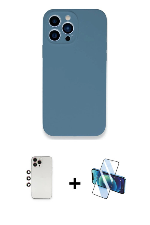 ieg™ iPhone 13 Pro Max Kılıf Zirve Modern Özel Seri - Siyah 3D Antistatik Cam Ekran Koruyucu + Gökku