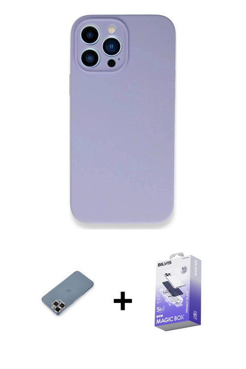 iPhone 13 Pro Max Kılıf Zirve Modern Özel Seri - Siyah Bilvis 5in1 5D Magic Hayalet Cam Ekran K