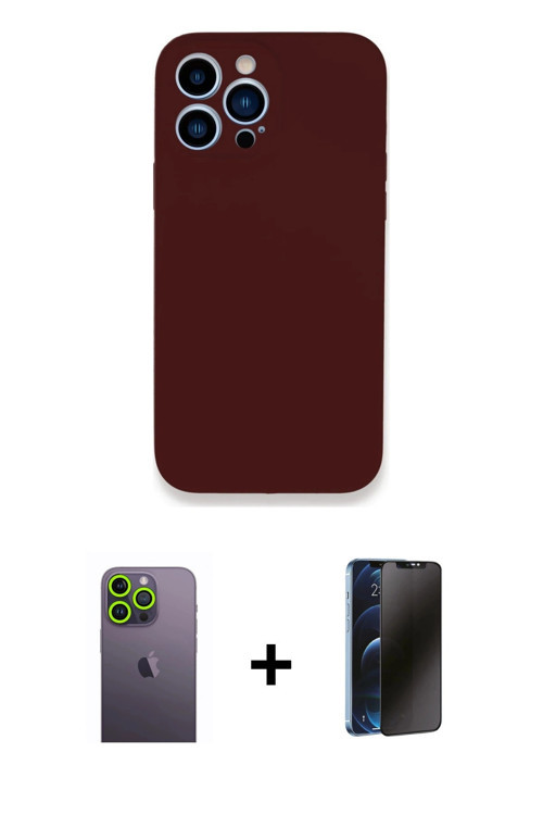 ieg™ iPhone 13 Pro Max Kılıf Zirve Modern Özel Seri - Siyah 3D Antistatik Hayalet Cam Ekran Koruyucu