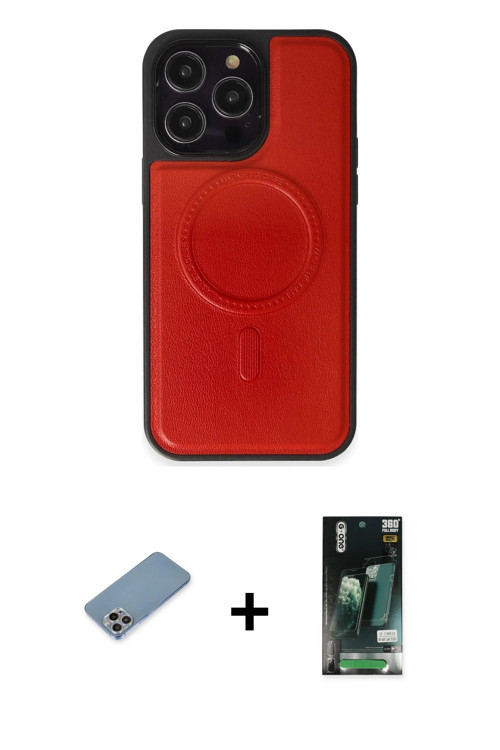 ieg™ iPhone 13 Pro Max Kılıf Zirve Işık Serisi - Şeffaf 360 Full Body Arka Koruyucu + Gökkuşağı Shin