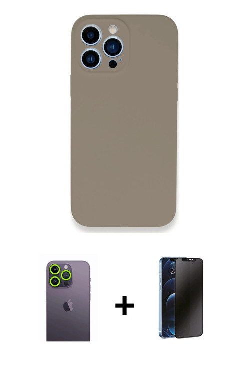ieg™ iPhone 13 Pro Max Kılıf Zirve Modern Özel Seri - Siyah 3D Antistatik Hayalet Cam Ekran Koruyucu