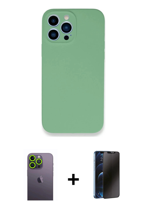 ieg™ iPhone 13 Pro Max Kılıf Zirve Modern Özel Seri - Siyah 3D Antistatik Hayalet Cam Ekran Koruyucu