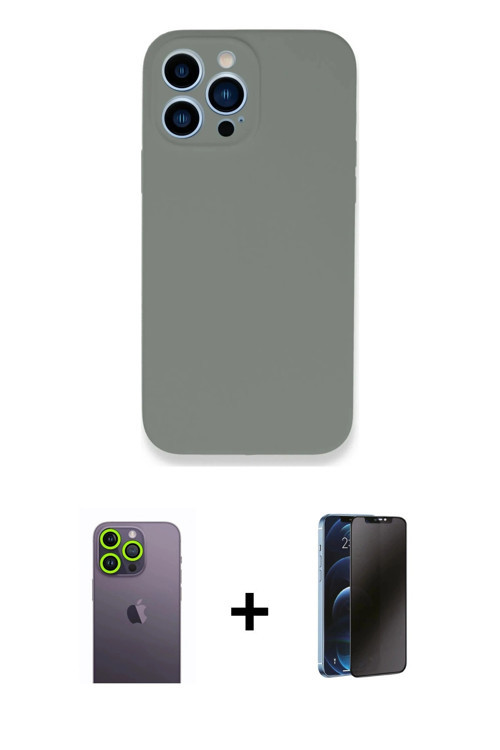 ieg™ iPhone 13 Pro Max Kılıf Zirve Modern Özel Seri - Siyah 3D Antistatik Hayalet Cam Ekran Koruyucu