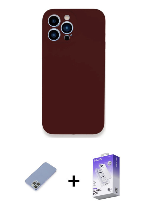 iPhone 13 Pro Max Kılıf Zirve Modern Özel Seri - Siyah Bilvis 5in1 3D Magic Cam Ekran Koruyucu