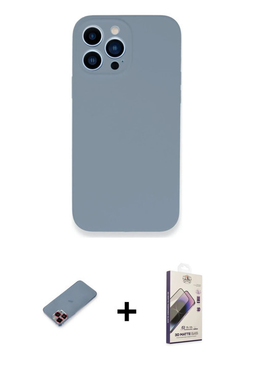 ieg™ iPhone 13 Pro Max Kılıf Zirve Modern Özel Seri - Siyah Bilvis 3D Mat Cam Ekran Koruyucu + Kırmı