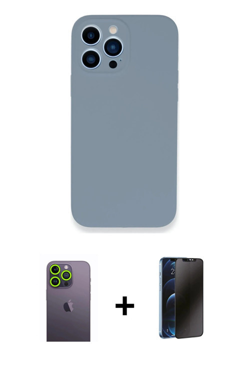 ieg™ iPhone 13 Pro Max Kılıf Zirve Modern Özel Seri - Siyah 3D Antistatik Hayalet Cam Ekran Koruyucu