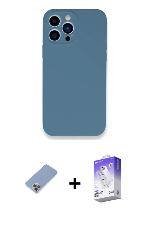 iPhone 13 Pro Max Kılıf Zirve Modern Özel Seri - Siyah Bilvis 5in1 3D Magic Cam Ekran Koruyucu