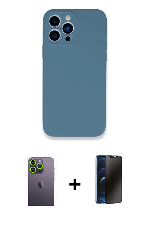 ieg™ iPhone 13 Pro Max Kılıf Zirve Modern Özel Seri - Siyah 3D Antistatik Hayalet Cam Ekran Koruyucu