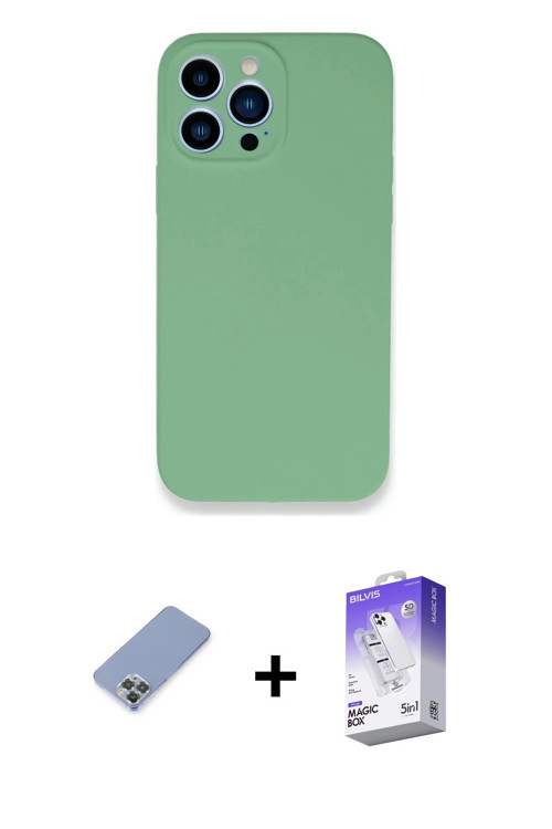 iPhone 13 Pro Max Kılıf Zirve Modern Özel Seri - Siyah Bilvis 5in1 3D Magic Cam Ekran Koruyucu