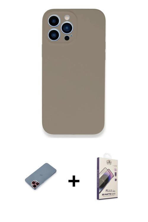 ieg™ iPhone 13 Pro Max Kılıf Zirve Modern Özel Seri - Siyah Bilvis 3D Mat Cam Ekran Koruyucu + Kırmı