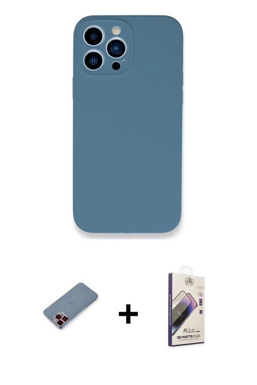 ieg™ iPhone 13 Pro Max Kılıf Zirve Modern Özel Seri - Siyah Bilvis 3D Mat Cam Ekran Koruyucu + Kırmı