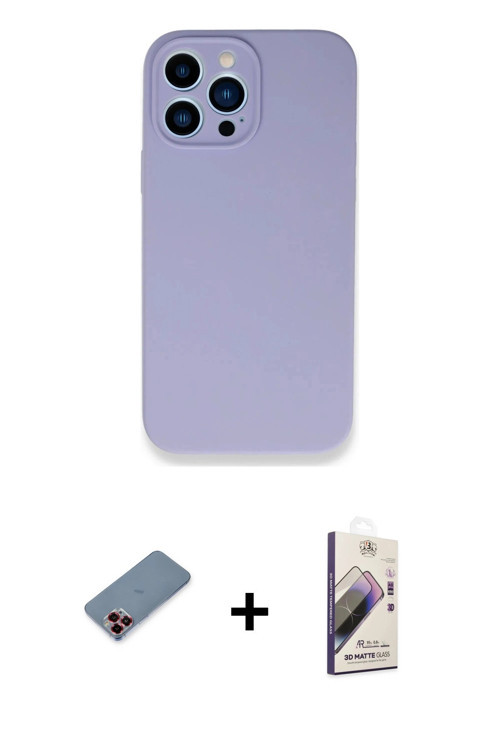 ieg™ iPhone 13 Pro Max Kılıf Zirve Modern Özel Seri - Siyah Bilvis 3D Mat Cam Ekran Koruyucu + Kırmı