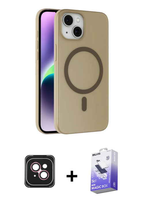 ieg™ iPhone 14 Kılıf Çekirdek Modern Prime - Siyah Bilvis 5in1 5D Magic Hayalet Cam Ekran Koruyucu +