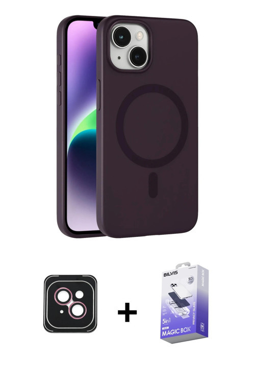 ieg™ iPhone 14 Kılıf Çekirdek Modern Prime - Siyah Bilvis 5in1 5D Magic Hayalet Cam Ekran Koruyucu +