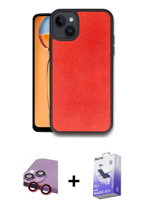 ieg™ iPhone 14 Kılıf Kıvılcım Işık Serisi - Siyah Bilvis 5in1 5D Magic Hayalet Cam Ekran Koruyucu +