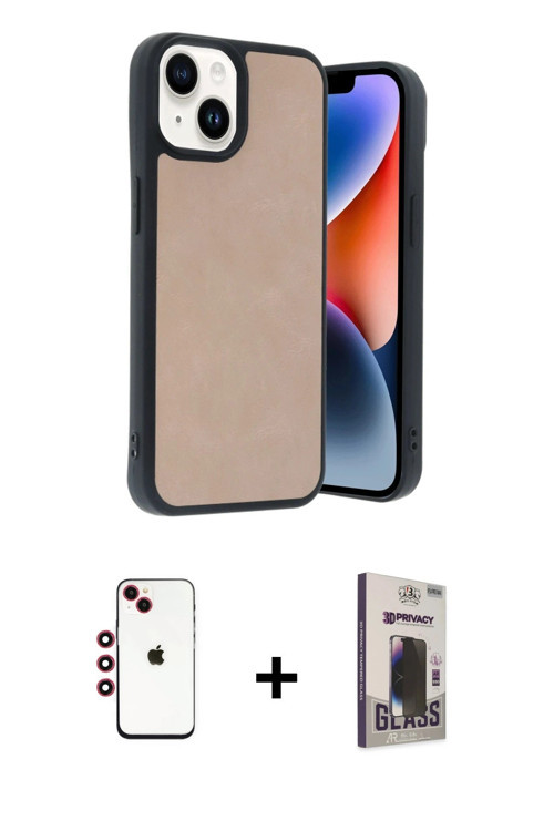 ieg™ iPhone 14 Kılıf Kıvılcım Işık Serisi - Siyah Bilvis Hayalet Cam Ekran Koruyucu + Kırmızı Shine