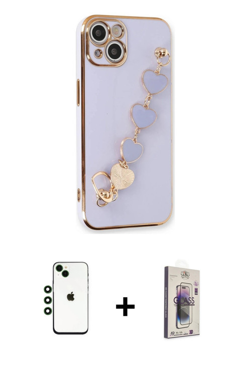 ieg™ iPhone 14 Kılıf Nova Işık Prime - Siyah Bilvis 3D Cam Ekran Koruyucu + Yeşil Shine Kamera Lens