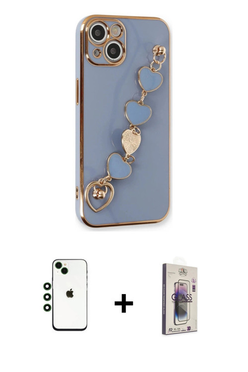 ieg™ iPhone 14 Kılıf Nova Işık Prime - Siyah Bilvis 3D Cam Ekran Koruyucu + Yeşil Shine Kamera Lens