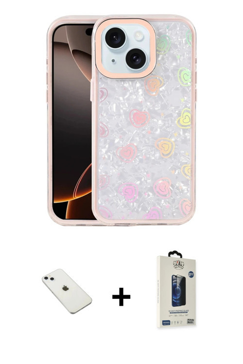ieg™ iPhone 14 Kılıf Odak Prime - Siyah Bilvis Hayalet Cam Ekran Koruyucu + Sierra Blue Diamond Kame