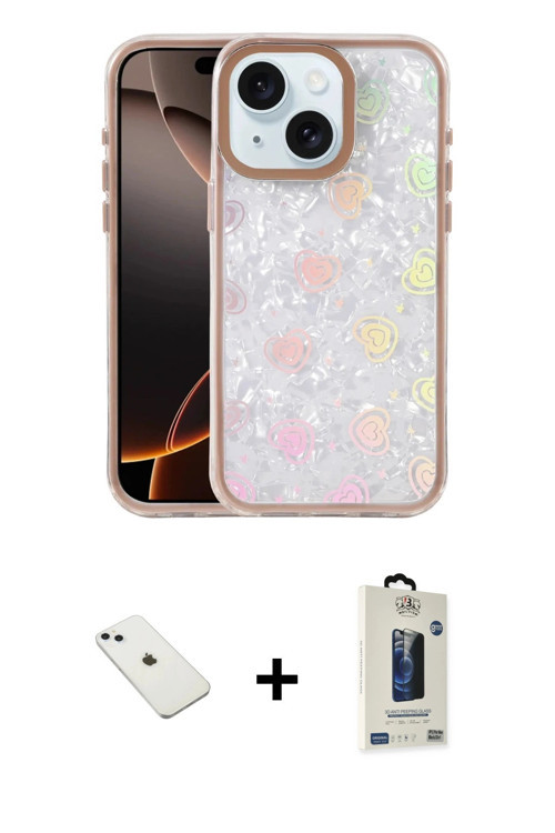 ieg™ iPhone 14 Kılıf Odak Prime - Siyah Bilvis Hayalet Cam Ekran Koruyucu + Sierra Blue Diamond Kame