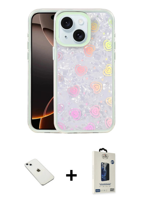 ieg™ iPhone 14 Kılıf Odak Prime - Siyah Bilvis Hayalet Cam Ekran Koruyucu + Sierra Blue Diamond Kame