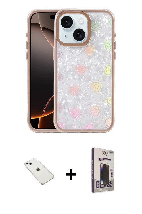 ieg™ iPhone 14 Kılıf Odak Prime - Siyah Bilvis Hayalet Cam Ekran Koruyucu + Sierra Blue Diamond Kame