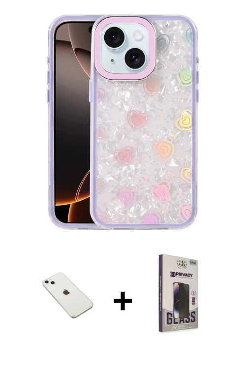 ieg™ iPhone 14 Kılıf Odak Prime - Siyah Bilvis Hayalet Cam Ekran Koruyucu + Sierra Blue Diamond Kame