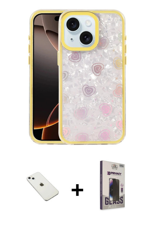 ieg™ iPhone 14 Kılıf Odak Prime - Siyah Bilvis Hayalet Cam Ekran Koruyucu + Sierra Blue Diamond Kame
