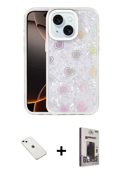 ieg™ iPhone 14 Kılıf Odak Prime - Siyah Bilvis Hayalet Cam Ekran Koruyucu + Sierra Blue Diamond Kame