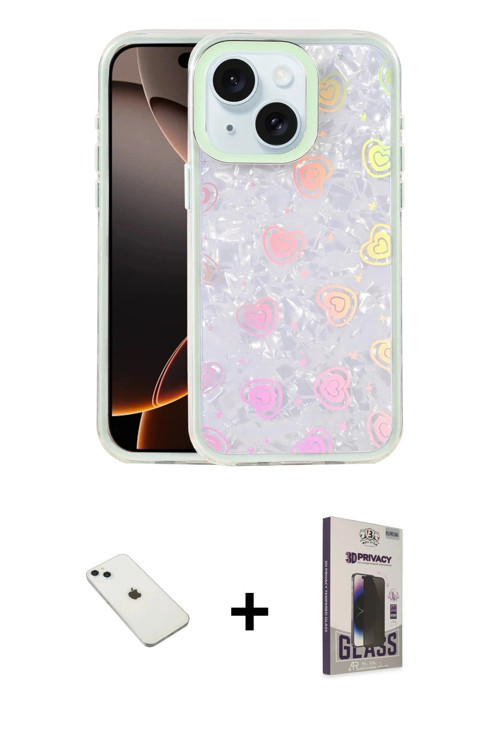 ieg™ iPhone 14 Kılıf Odak Prime - Siyah Bilvis Hayalet Cam Ekran Koruyucu + Sierra Blue Diamond Kame