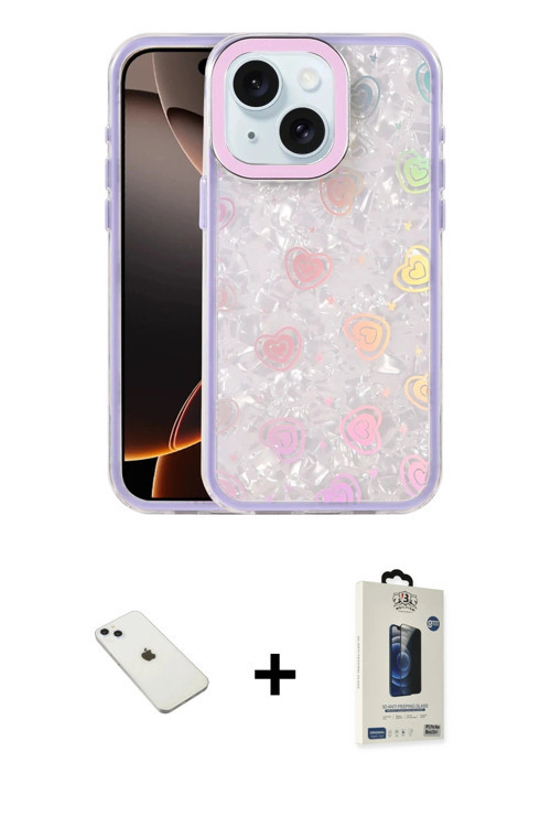 ieg™ iPhone 14 Kılıf Odak Prime - Siyah Bilvis Hayalet Cam Ekran Koruyucu + Sierra Blue Diamond Kame