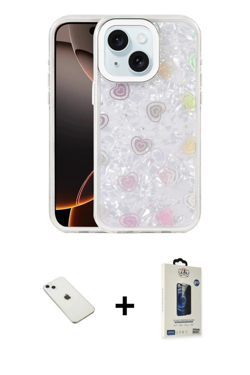 ieg™ iPhone 14 Kılıf Odak Prime - Siyah Bilvis Hayalet Cam Ekran Koruyucu + Sierra Blue Diamond Kame