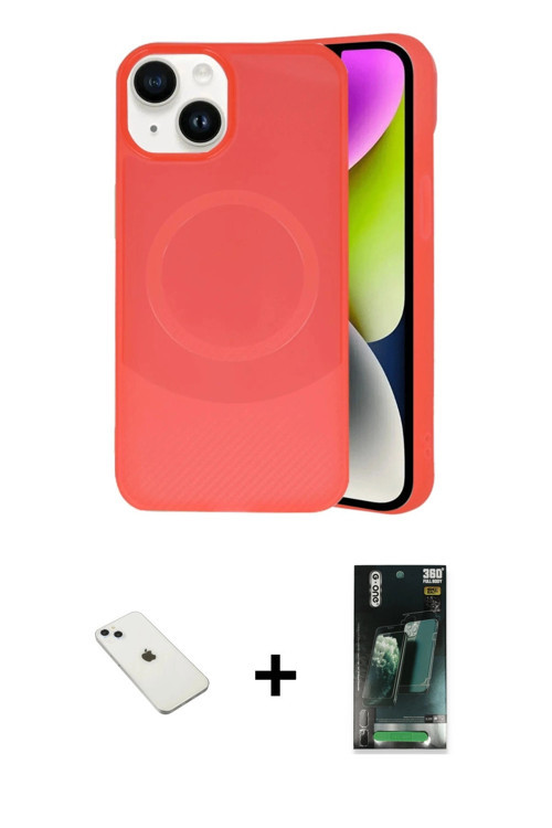 ieg™ iPhone 14 Kılıf Ufuk Serisi - Şeffaf 360 Full Body Arka Koruyucu + Sierra Blue Diamond Kamera L
