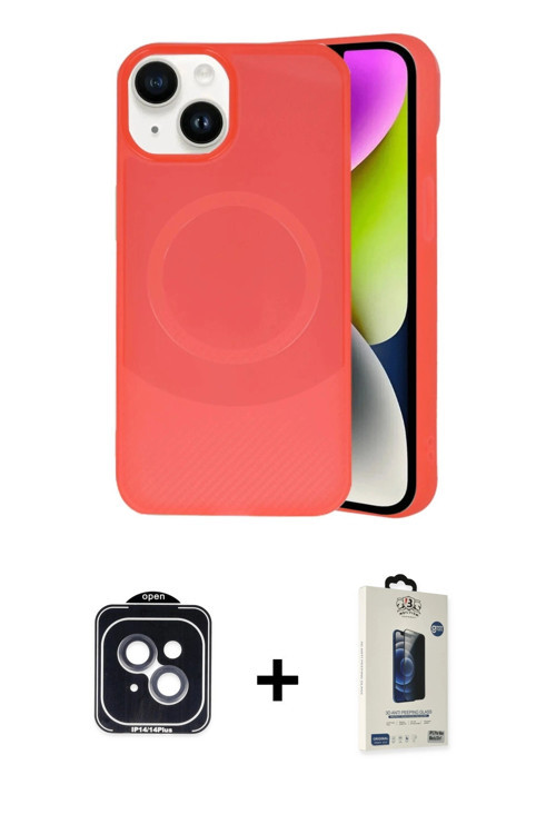 ieg™ iPhone 14 Kılıf Ufuk Serisi - Siyah Bilvis Hayalet Cam Ekran Koruyucu + Siyah PVD Metal Kamera
