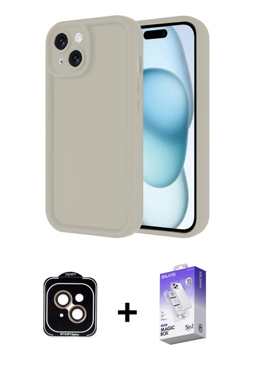 ieg™ iPhone 14 Kılıf Yankı Yansıma Özel Seri - Siyah Bilvis 5in1 3D Magic Cam Ekran Koruyucu + Turun
