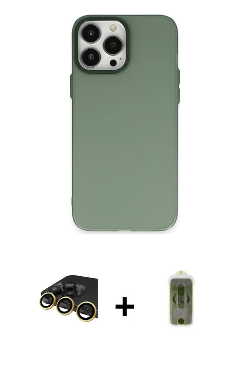 ieg™ iPhone 14 Pro Kılıf Ahenk Çizgi Prime - Siyah Joko Magic 5D Hayalet Cam + Gold Raze Metal Kamer