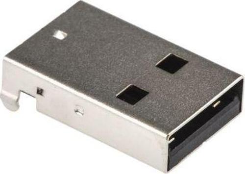 Dik Açılı SMT Tipi A USB Dişi Konnektör  (Right Angle SMT Type A USB Connector Plug)