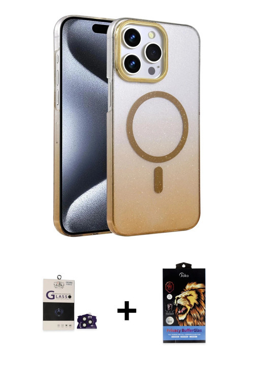 ieg™ iPhone 14 Pro Max Kılıf Ahenk Doku Özel Seri - Siyah Buffer Hayalet Cam Ekran Koruyucu + Derin