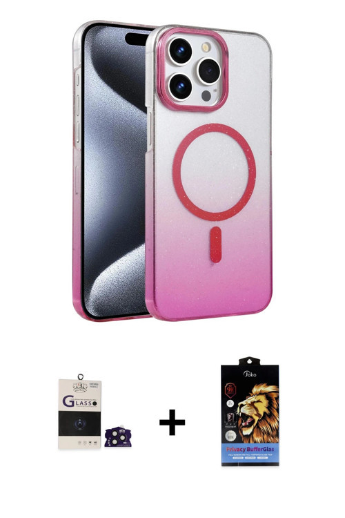 ieg™ iPhone 14 Pro Max Kılıf Ahenk Doku Özel Seri - Siyah Buffer Hayalet Cam Ekran Koruyucu + Derin