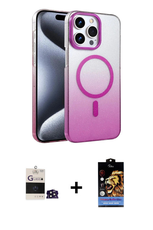 ieg™ iPhone 14 Pro Max Kılıf Ahenk Doku Özel Seri - Siyah Buffer Hayalet Cam Ekran Koruyucu + Derin
