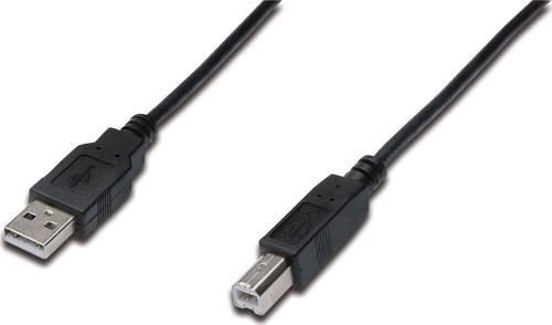 USB 2.0 Bağlantı Kablosu, USB A Erkek - USB B Erkek, 1 metre, AWG 28, UL, siyah renk