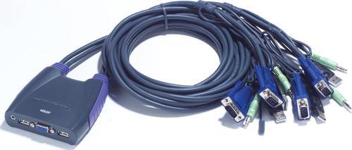 4 portlu USB VGA KVM (Keyboard/Video Monitor/Mouse) Switch, Hoparlör bağlantısı mevcut, Masaüstü Tip