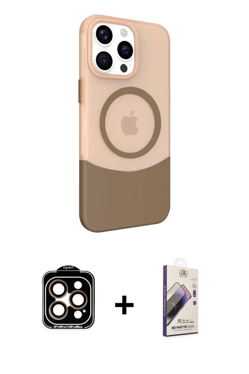 ieg™ iPhone 14 Pro Max Kılıf Çekirdek Asil Özel Seri - Siyah Bilvis 3D Mat Cam Ekran Koruyucu + Turu