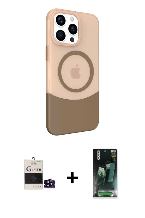 ieg™ iPhone 14 Pro Max Kılıf Çekirdek Asil Özel Seri - Şeffaf 360 Full Body Arka Koruyucu + Siyah Bi