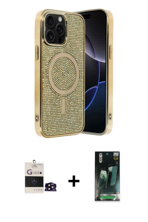 ieg™ iPhone 14 Pro Max Kılıf Eksen Çizgi - Şeffaf 360 Full Body Arka Koruyucu + Siyah Bilvis Titan K
