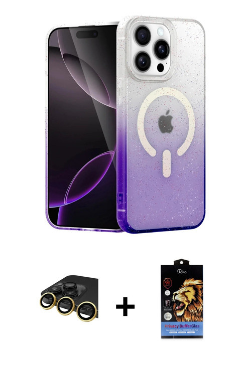 ieg™ iPhone 14 Pro Max Kılıf Eksen Minimal Özel Seri - Siyah Buffer Hayalet Cam Ekran Koruyucu + Gol