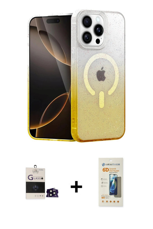 ieg™ iPhone 14 Pro Max Kılıf Eksen Minimal Özel Seri - Siyah 6D Mat Seramik Hayalet Nano Ekran Koruy