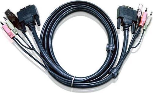 USB DVI-D Dual Link Desktop KVMP Switch Kablosu, 1.8 Metre