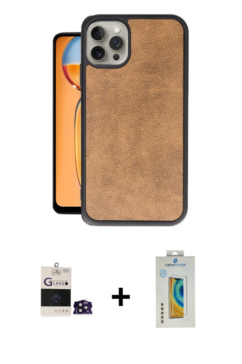 ieg™ iPhone 14 Pro Max Kılıf Kıvılcım Işık Serisi - Siyah Polymer Nano Ekran Koruyucu + Derin Mor Bi