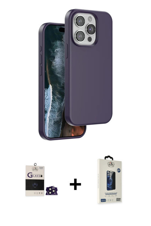 ieg™ iPhone 14 Pro Max Kılıf Kıvılcım Çizgi Serisi - Siyah Bilvis Hayalet Cam Ekran Koruyucu + Derin